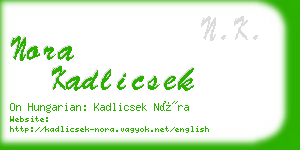 nora kadlicsek business card